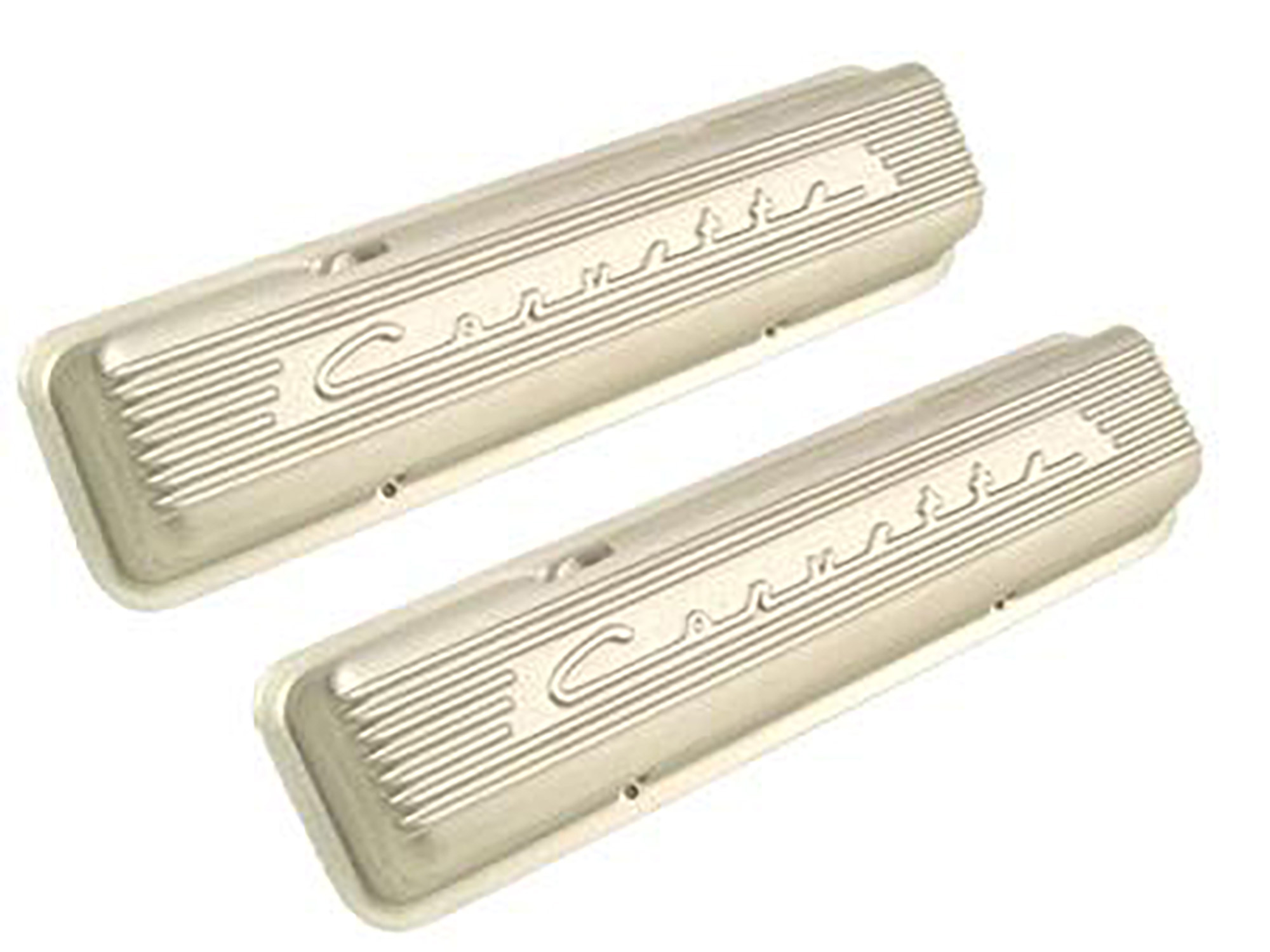 56-59 283 Ribbed with Corvette Script & Fins Valve Covers - Sand Cast
