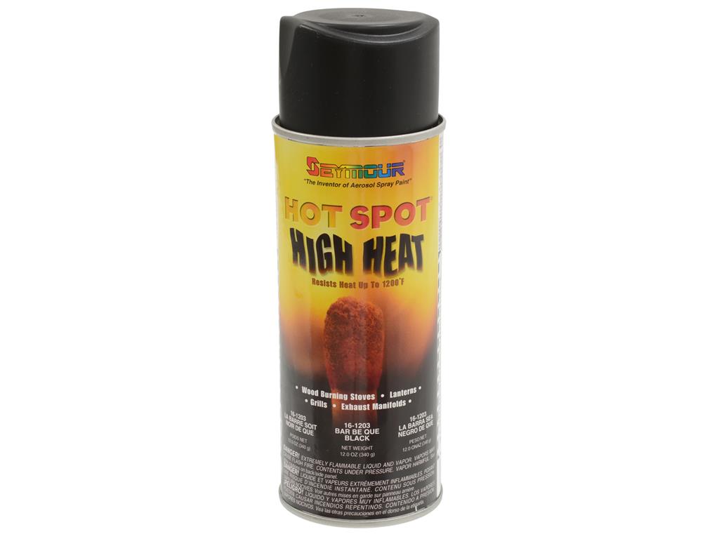 Black Hi - Temp Paint 1200` - 12 Ounce Aerosol Can