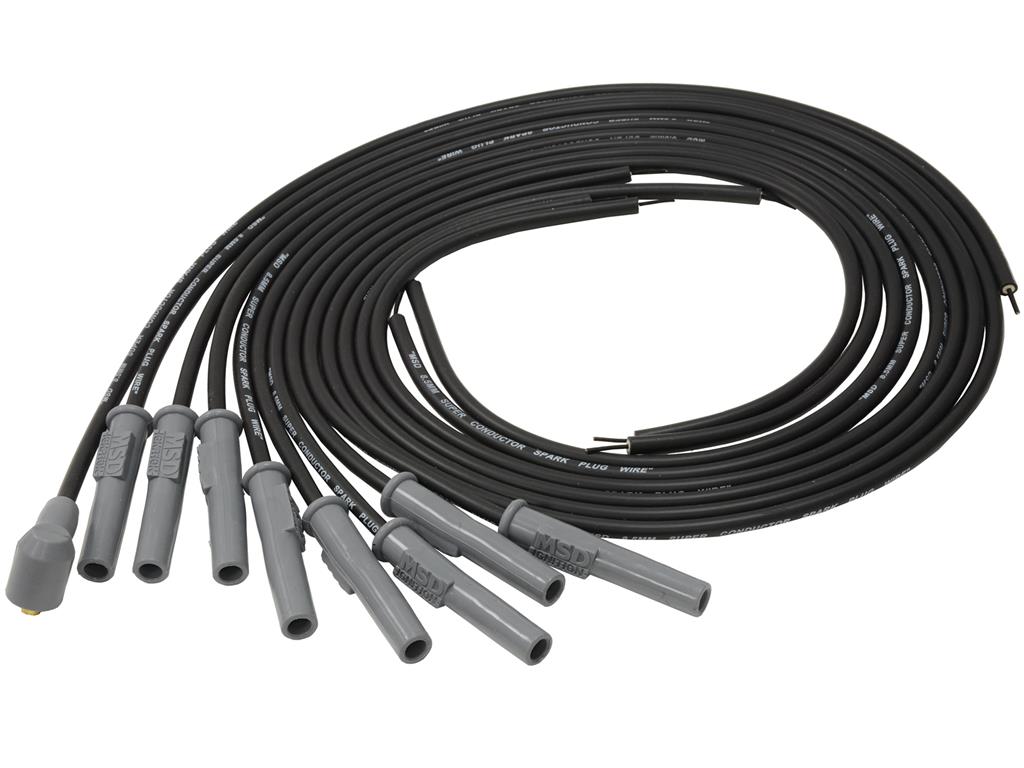 55-91 MSD Super Conductor Spark Wire Set (Multi Angle Plug Boot) Accessory Color: Black