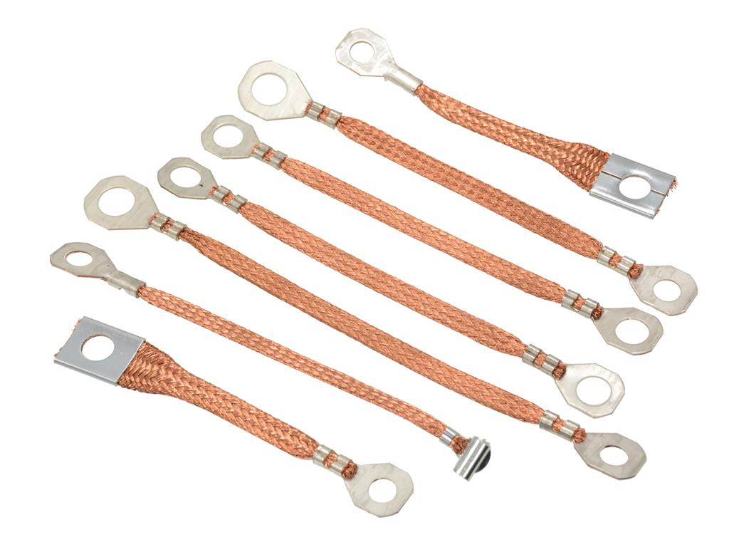 63 Radio Ground Straps All Without Side Exhaust - Set of 8