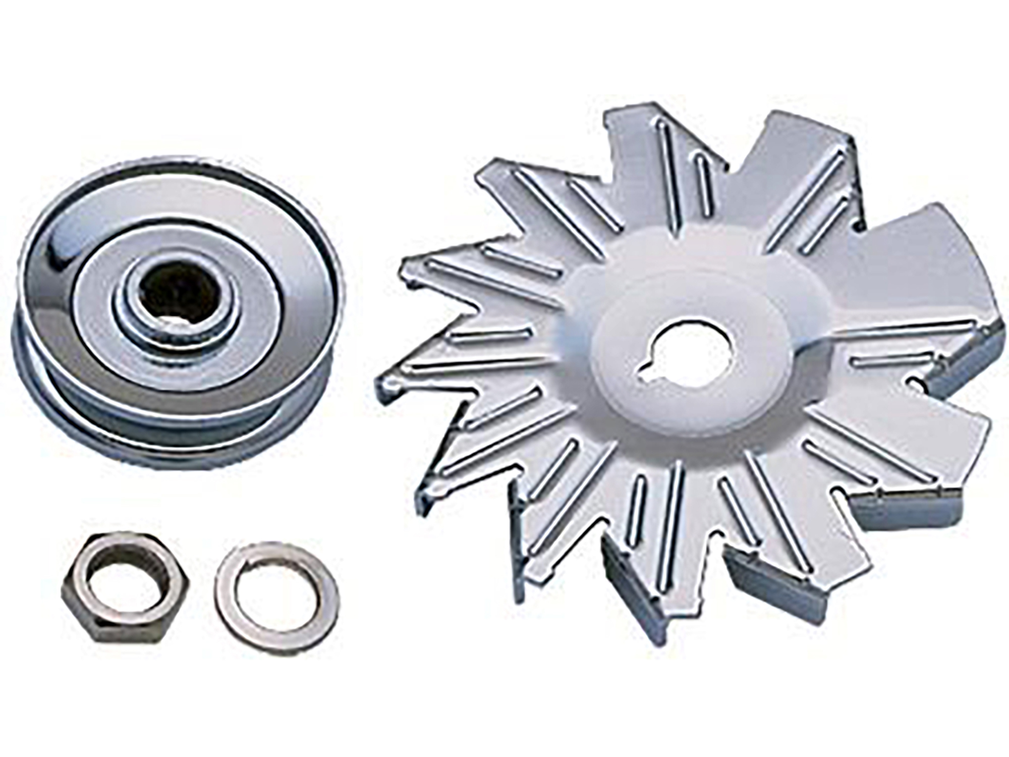 63-82 Alternator Fan and Pulley - Chrome