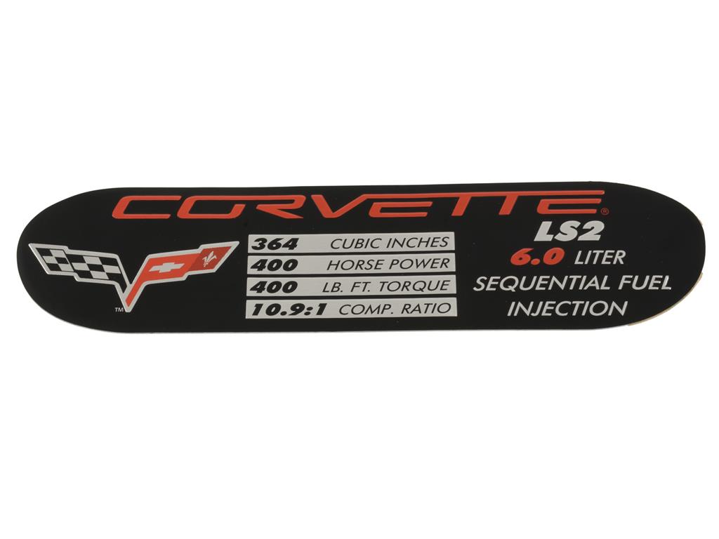 05-07 LS2 Engine Performance ID Spec Plate *Discontinued*