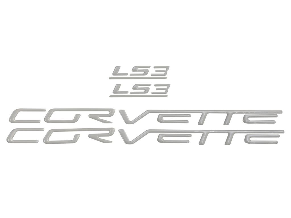 05-13 Fuel Rail Cover 3D Decals - Corvette Letters / Emblem Decals with LS3