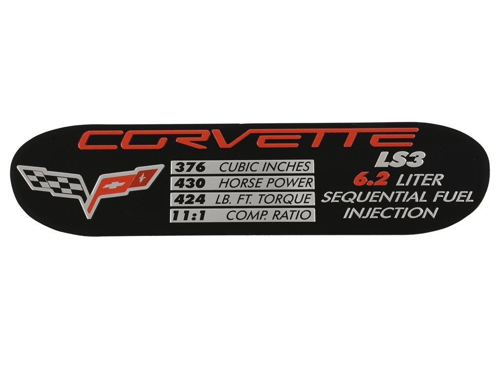 08-13 LS3 Engine Performance ID Spec Plate *Discontinued*
