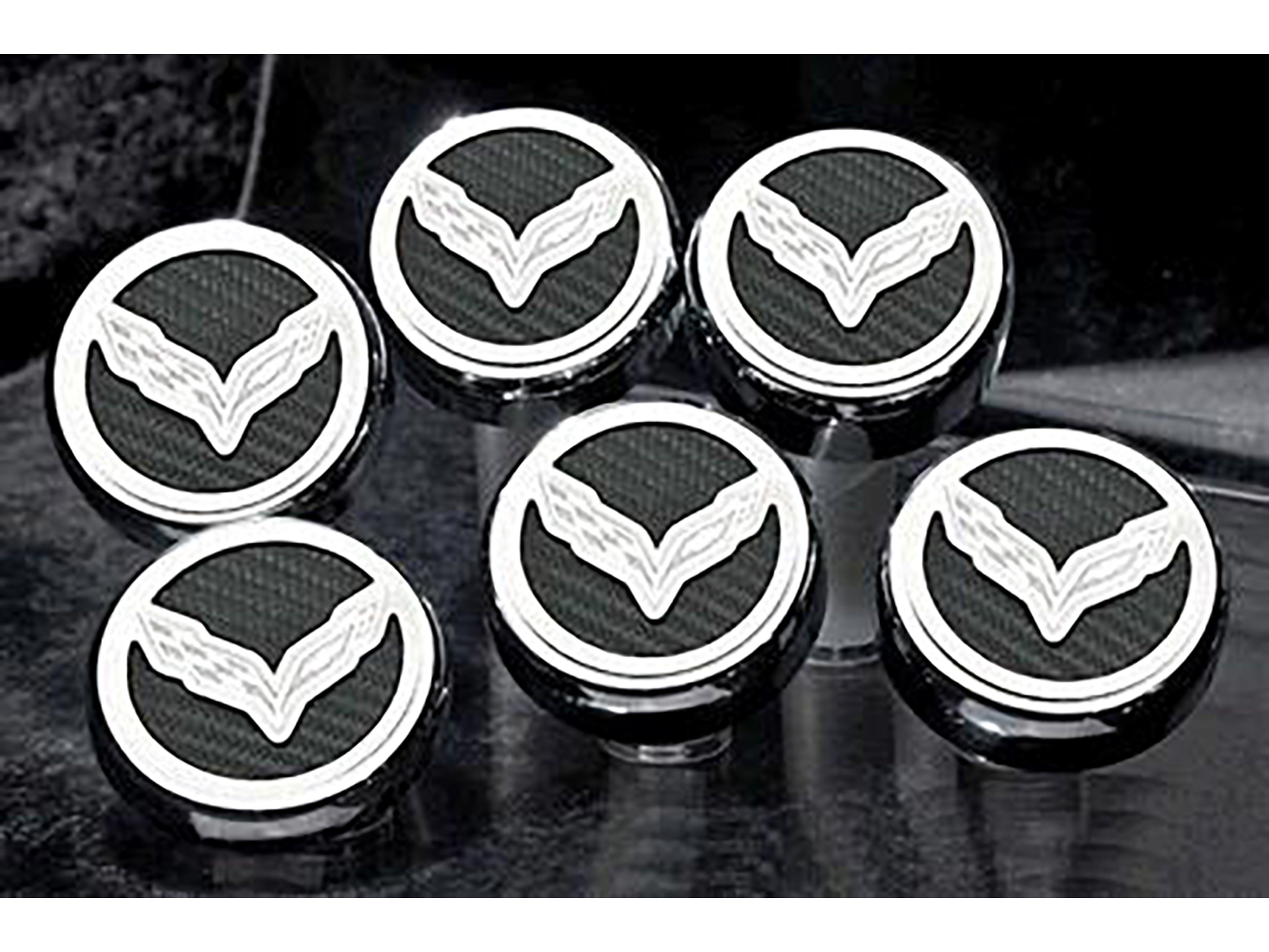 2014-2019 Engine Cap Cover - Slotted Carbon Fiber - Set Of 6 - With Manual