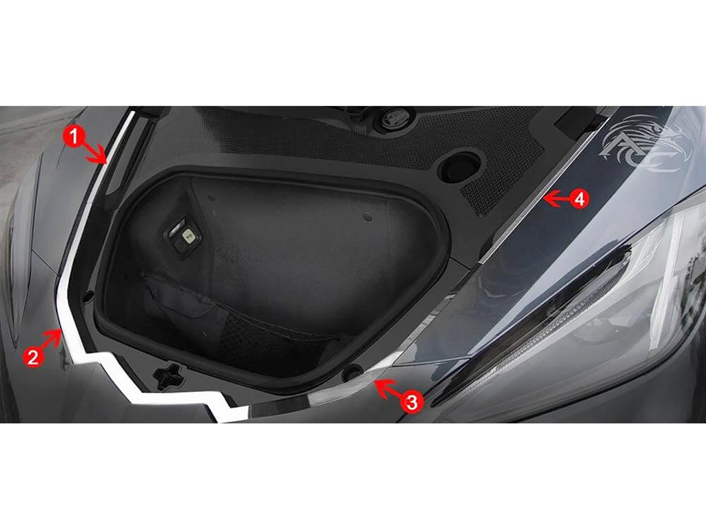 2020-2027 Coupe Front Trunk Polished Stainless Steel Nose Cap
