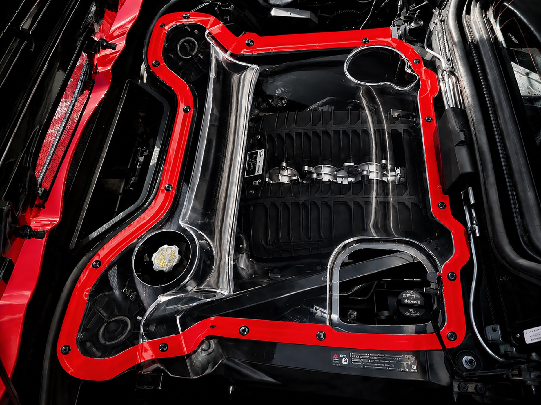 2021-2026 Hartop / Convertible Clear Engine Bay Cover with Painted Edge *Specify Color*