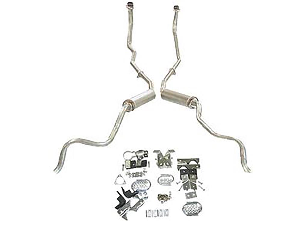 61-62 2" Exhaust System - With Round Offroad Mufflers - No Crossover
