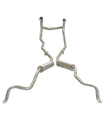 61-62 Exhaust System - With Crossover With Magnaflow Round Muffler