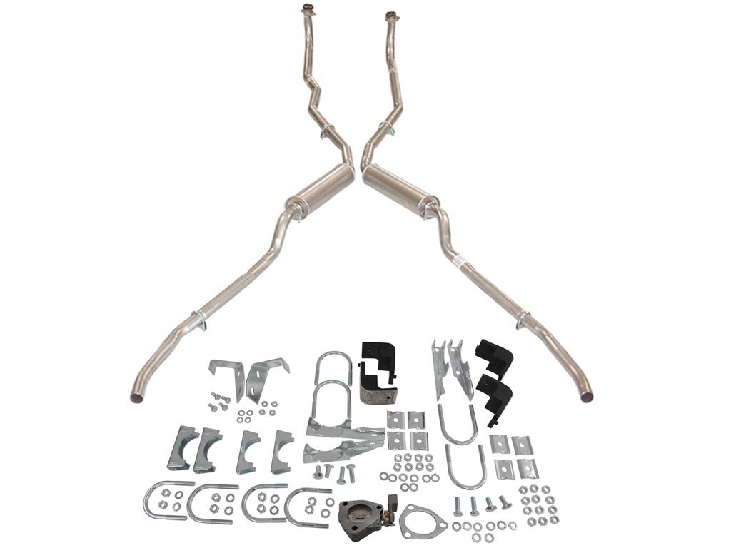 56 Exhaust System With Round Offroad Muffler - Aluminized