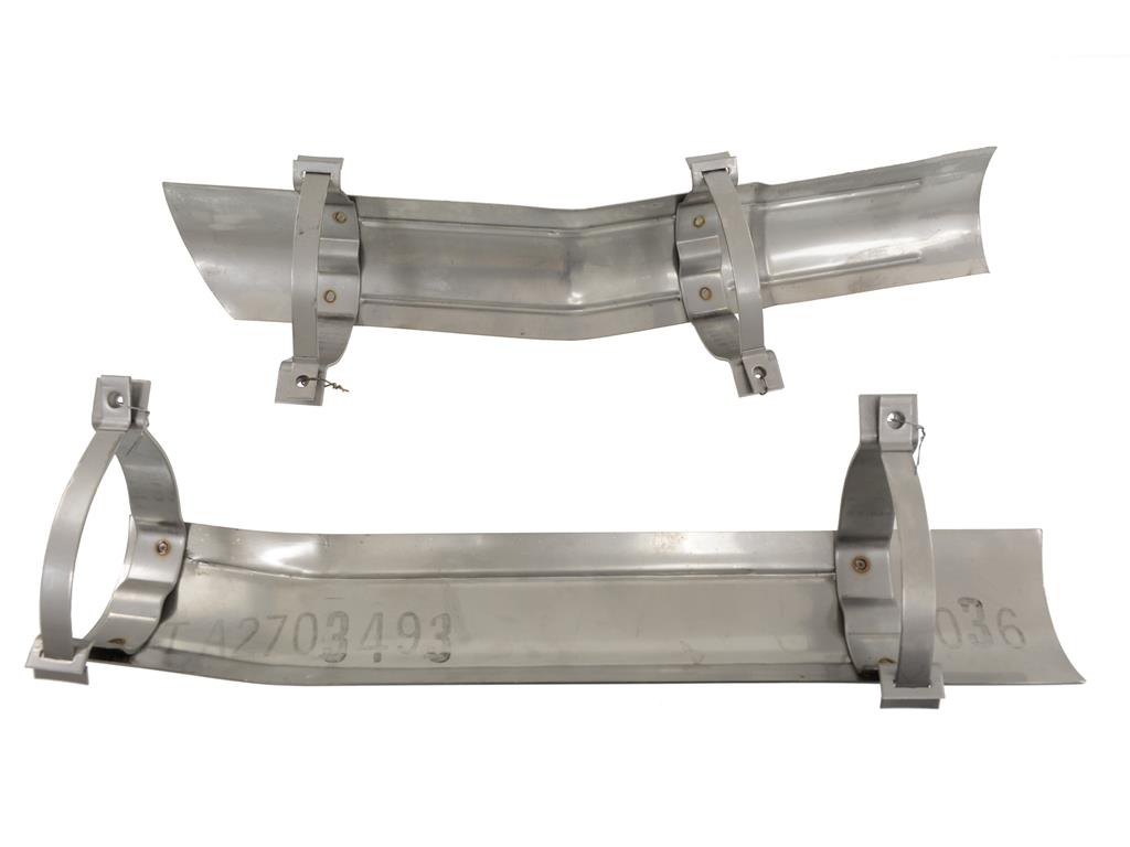66-67 Exhaust Heat Shield Set - 2 1/2" With Straps And Screws SS *USE 322127*