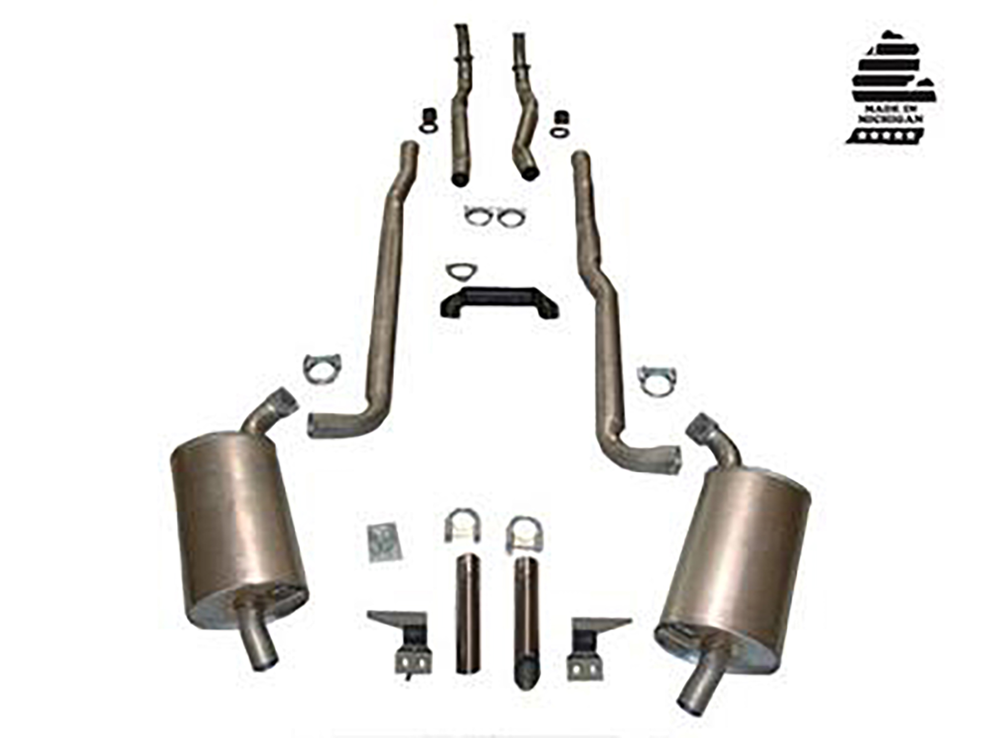 66-67 Exhaust System - Complete Aluminized 327 - With 4 Speed