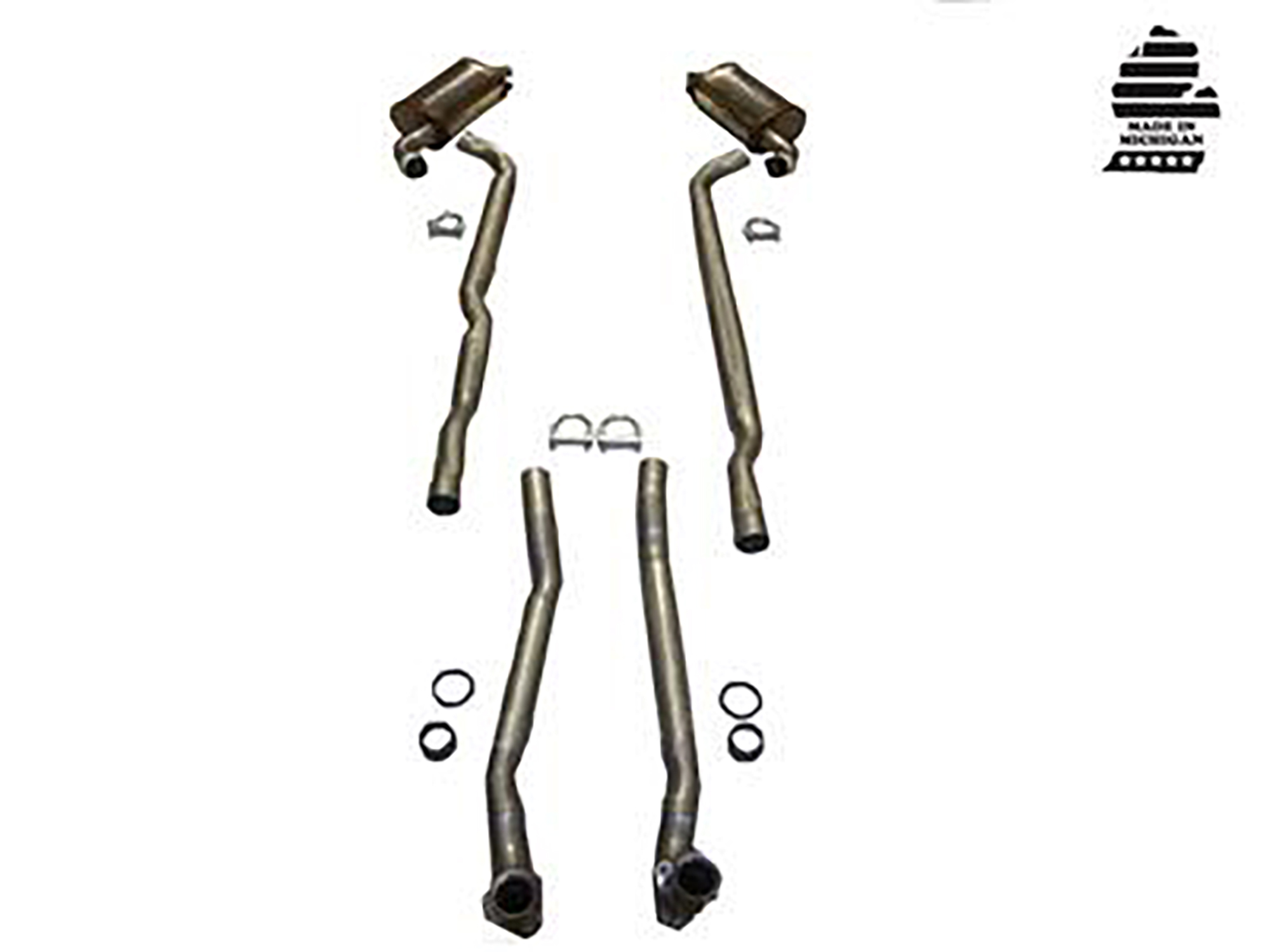 64-67 Exhaust System - 2" To 2 1/2" With Automatic 327 With Magnaflow Mufflers