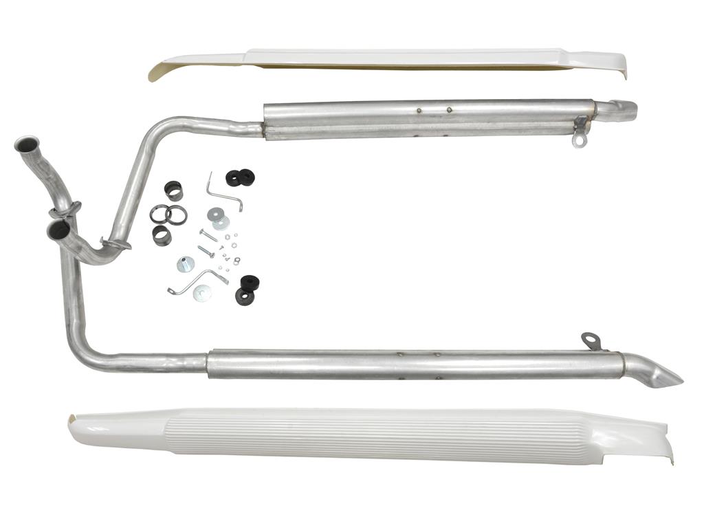 68-74 Side Exhaust Kit - 327 / 350 With Aluminized Pipes And Fiberglass Covers