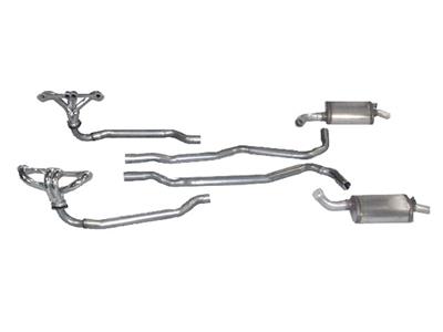 68-72 4 Speed Exhaust System With Headers And Stock Mufflers