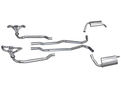 74-79 4 Speed And Th350 Exhaust System With Headers And Stock Mufflers