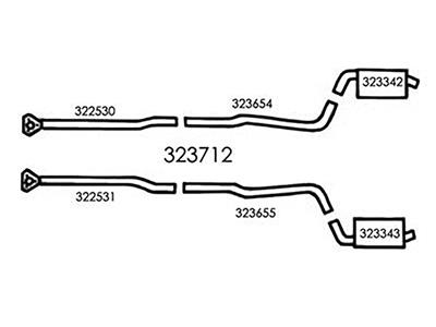 1968 Exhaust System 427 4-Speed 2 1/2" with Magnaflow Muffler