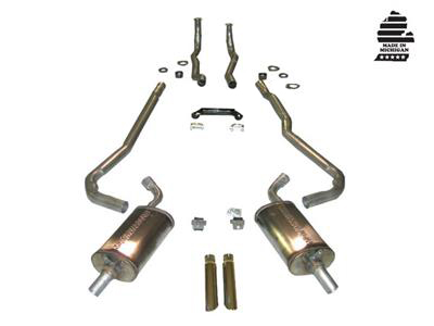 1969 Exhaust System Deluxe 2" Small Block Automatic with Magnaflow