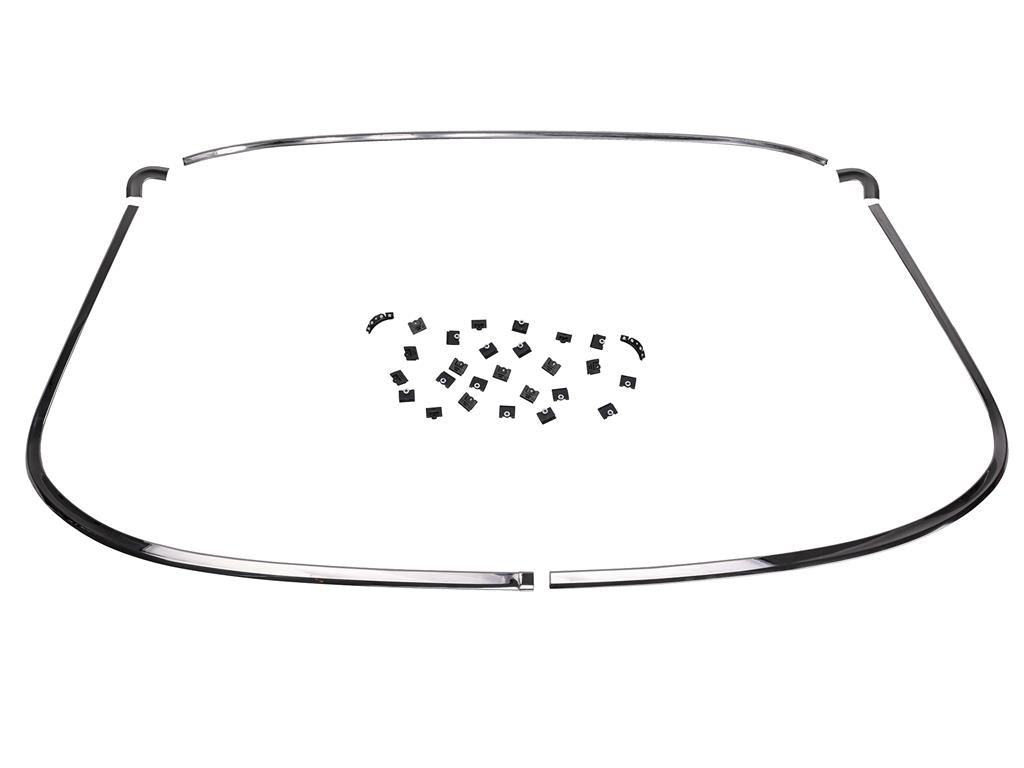 1964-1967 Coupe Windshield Reveal Moldings Set with Clips