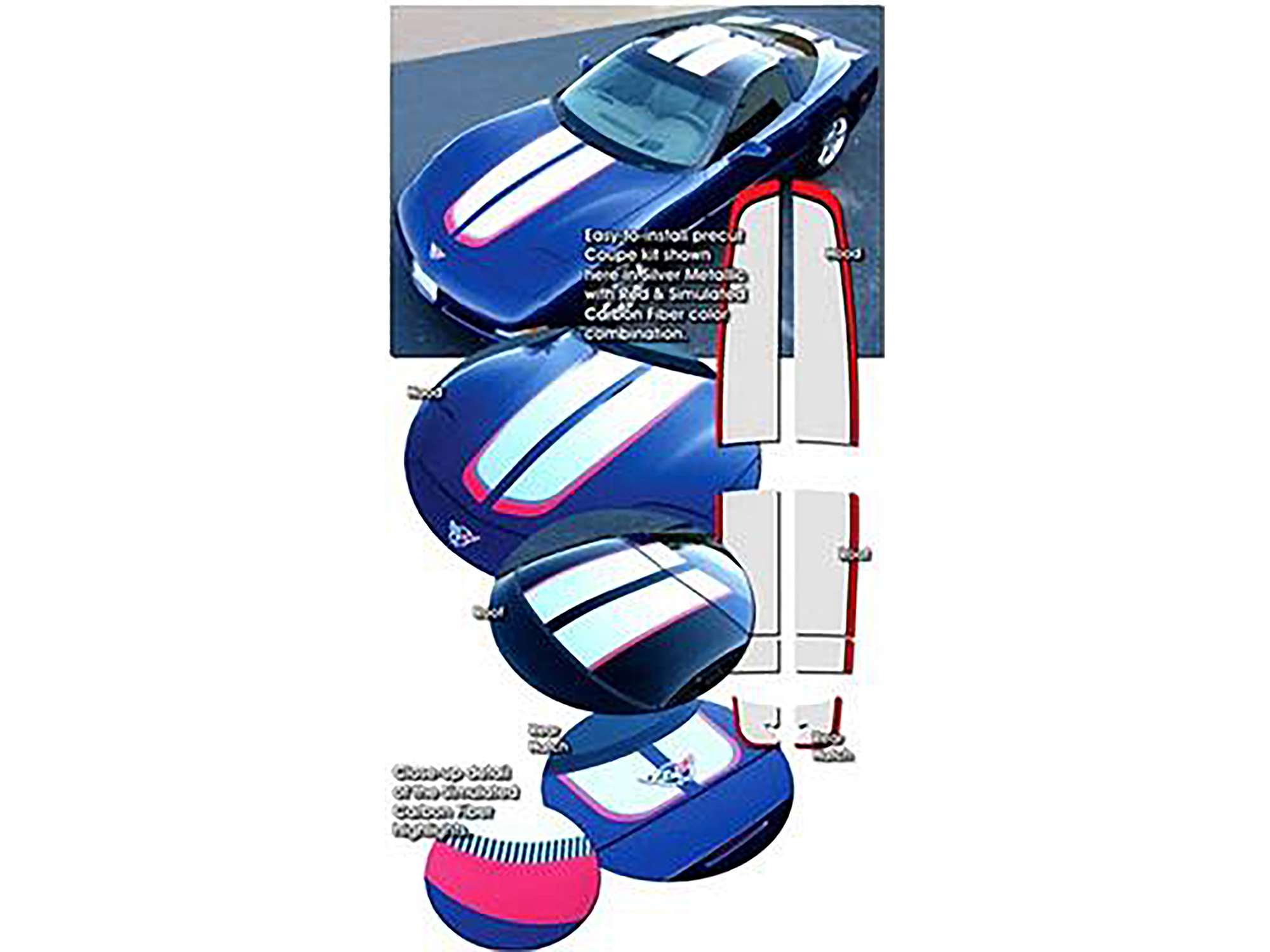 97-04 Convertible Commemorative Edition Style Silver Metal And Red Rally Stripe