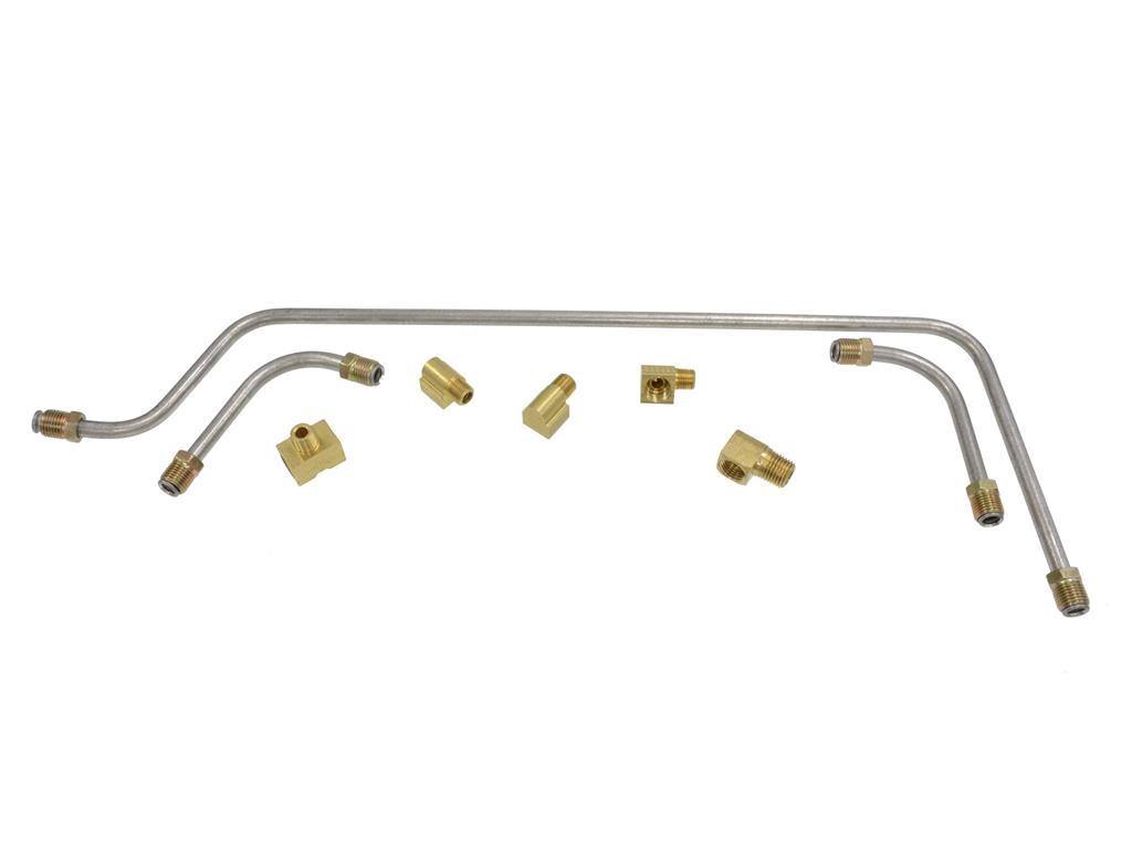 58-61 Fuel Line - Dual Fours Steel - Less Filter - 1958 Late