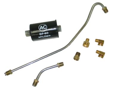 63-65 Fuel Line - 300 HP with Black GF90 Filter - Stainless Steel