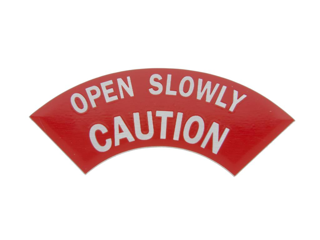 71 Gas Tank Cap Caution Plate