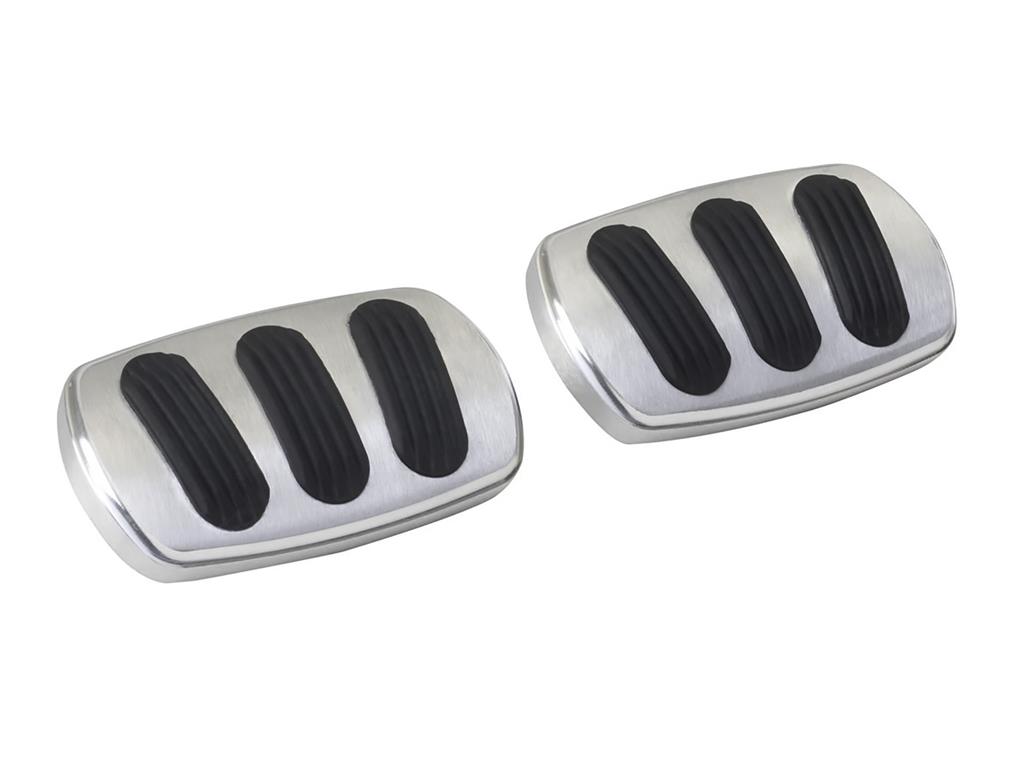 1955-1957 Brushed Billet / Rubber Clutch & Brake Pedal Pads (ND)