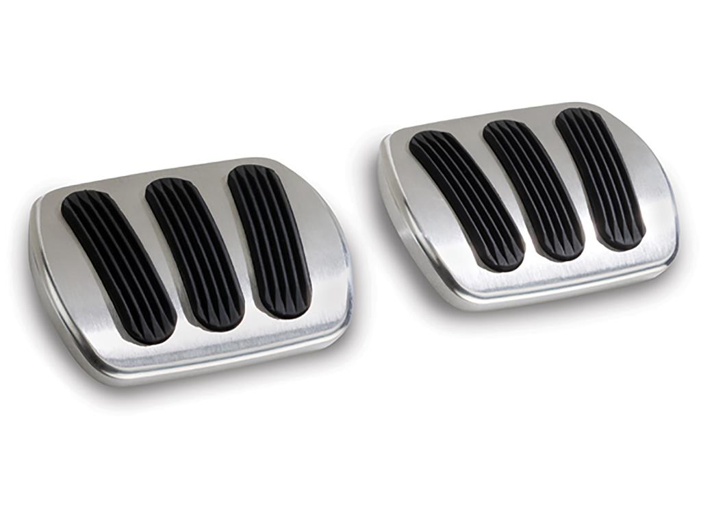 1958-1962 Brushed Billet / Rubber Clutch & Brake Pedal Pads (ND)