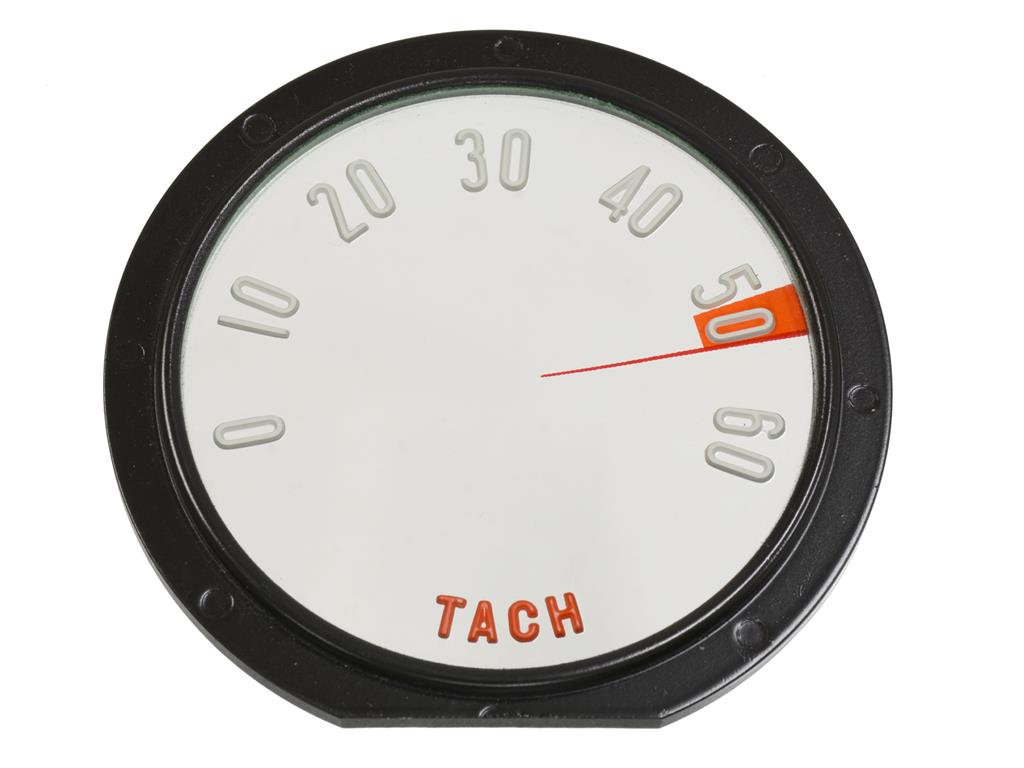 58 Tachometer Face w/Numbers (6000 RPM)