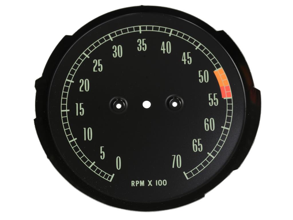 65-67 5300rpm Tachometer Face Plate