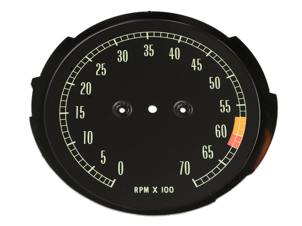 65-67 6000rpm Tachometer Face Plate