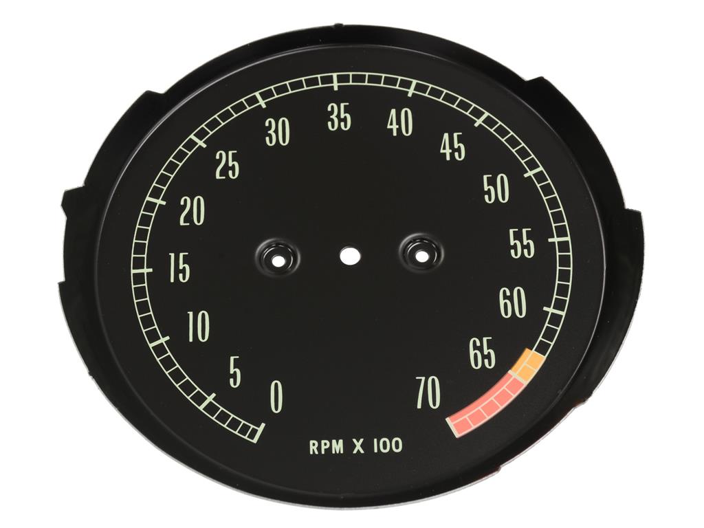 65-67 6500rpm Tachometer Face Plate