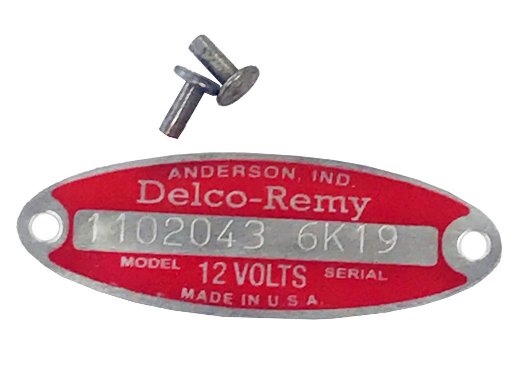53-62 Delco Generator Tag With Generator Number And Date (ND)