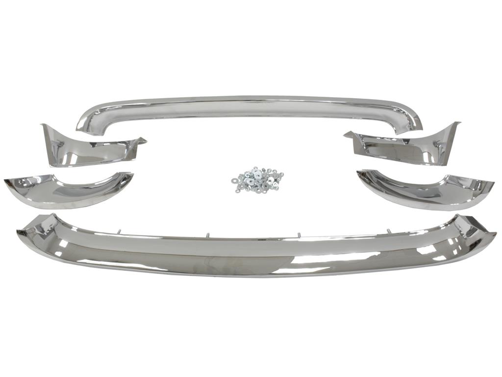 1958-1962 Grille Moldings Set - 6 Pieces 2 Main 4 Outer With Mount Kit