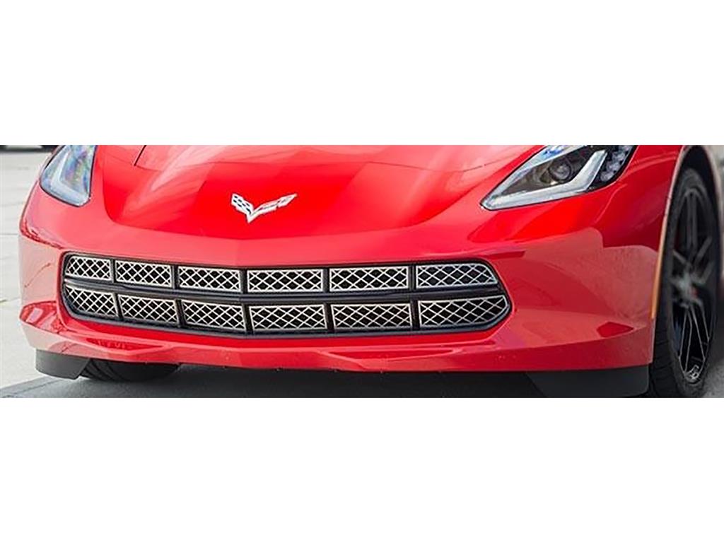 2014-2019 Brushed Stainless Steel Front Factory Grill Overlay