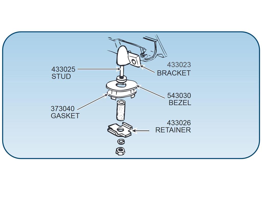 69-75 Hard Top Rear Mount Stud Housing