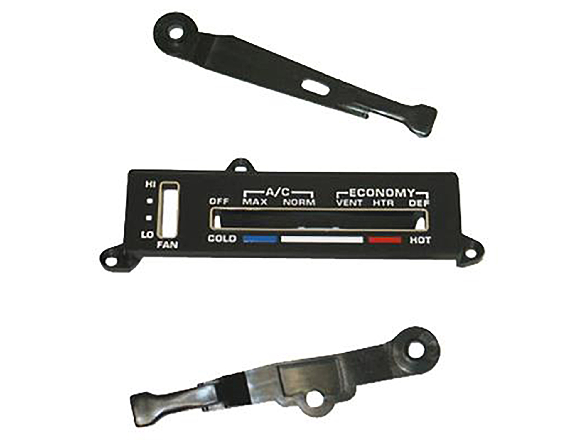77-79 Heater and Air Conditioning Control Face Plate with 2 Levers