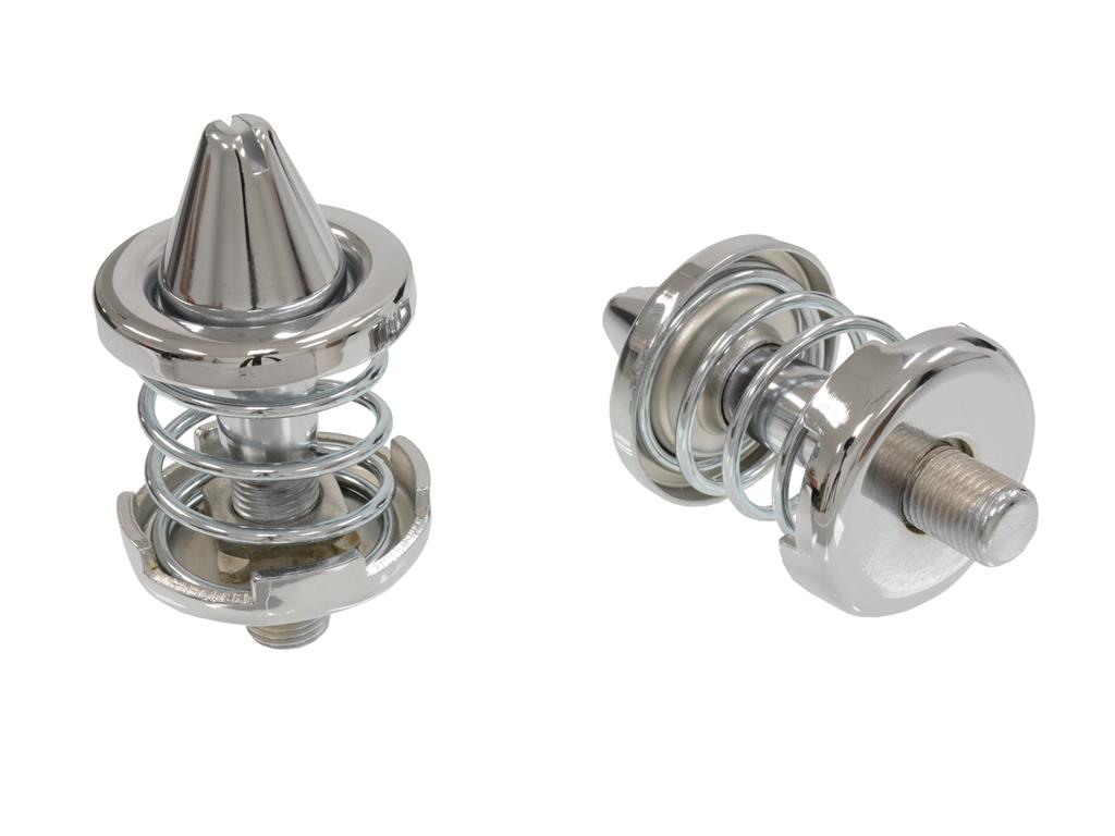 58-67 Chrome Hood Lock / Latch - Male Pop Up Assembly - Set of 2