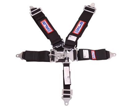 Sport Latch And Link System Racing Seat Belt Harness - Black