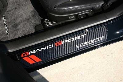2010-2013 Corvette Carbon Fiber Sill Plates w/GrandSport Emblem