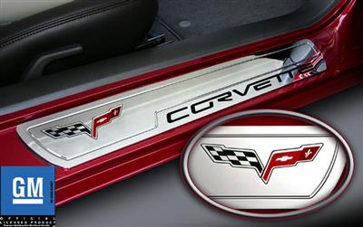 05-13 Billet Sill Plates w/C6 Emblem & Corvette