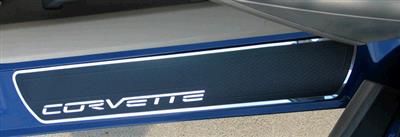 2005-2013 Corvette GM Door Sill Protectors w/Chrome Corvette Emblem