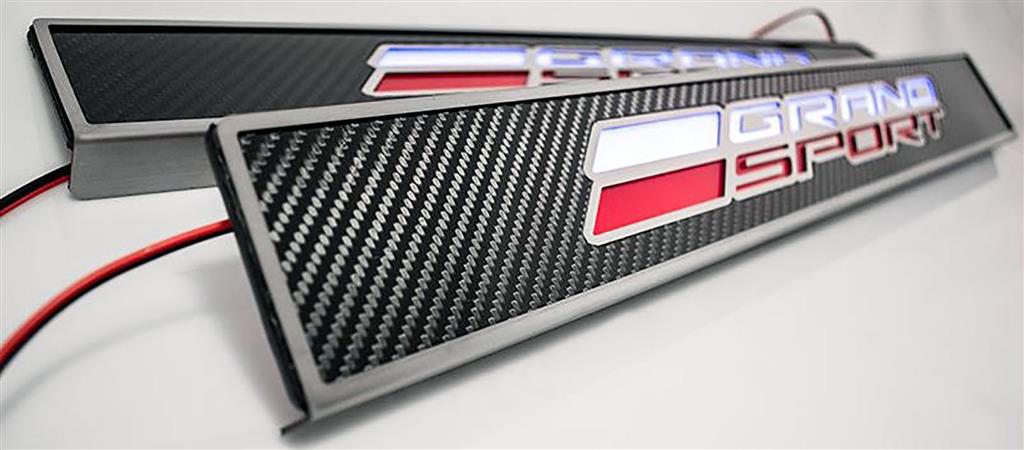 17-19 Stainless/Carbon Grand Sport Door Sills (Illuminated)