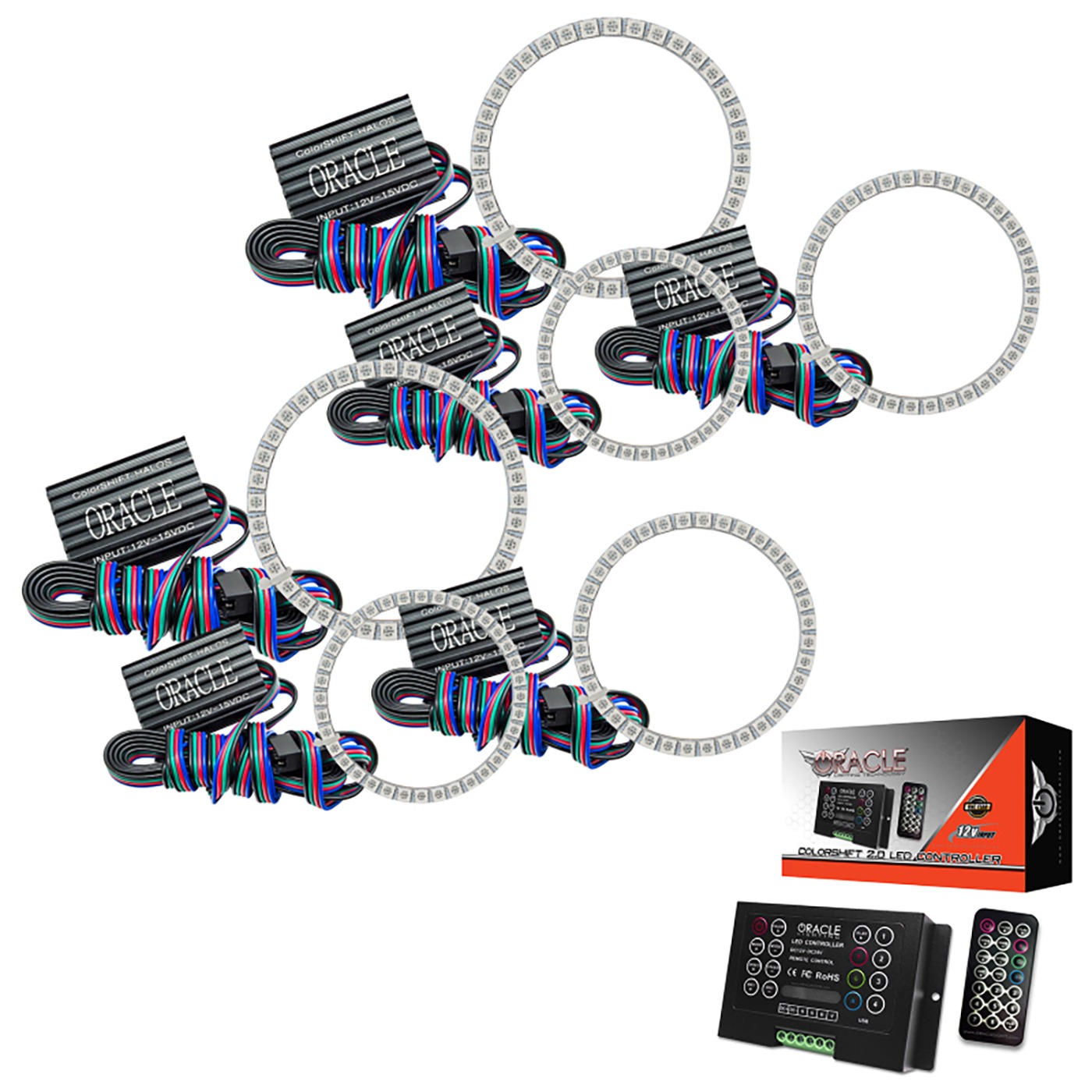 05-13 Oracle LED Headlight Kit Triple Halo ColorSHIFT
