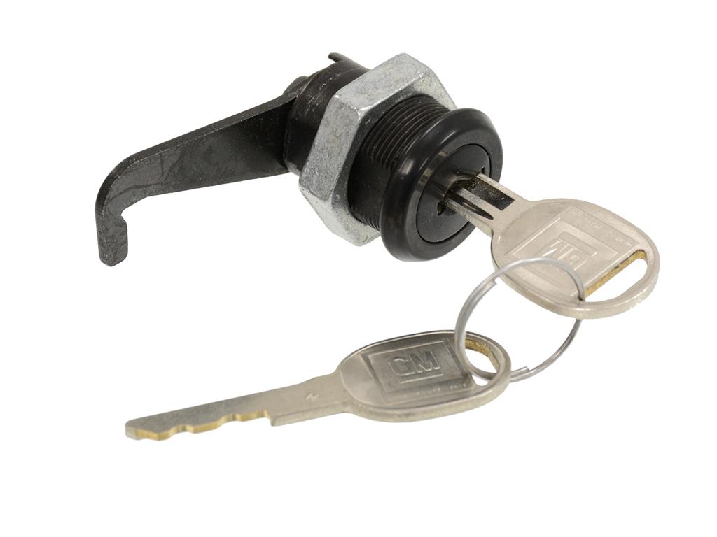 1984-1996 Corvette Center Console Lock with Key - Stainless Cap and Retaining Nut
