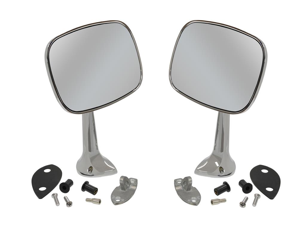68-74 Mirror - Left & Right Chrome Outside With Mount Kit Chrome - Pair