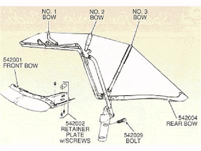 63-67 Convertible Top Frame #2 Metal Bow