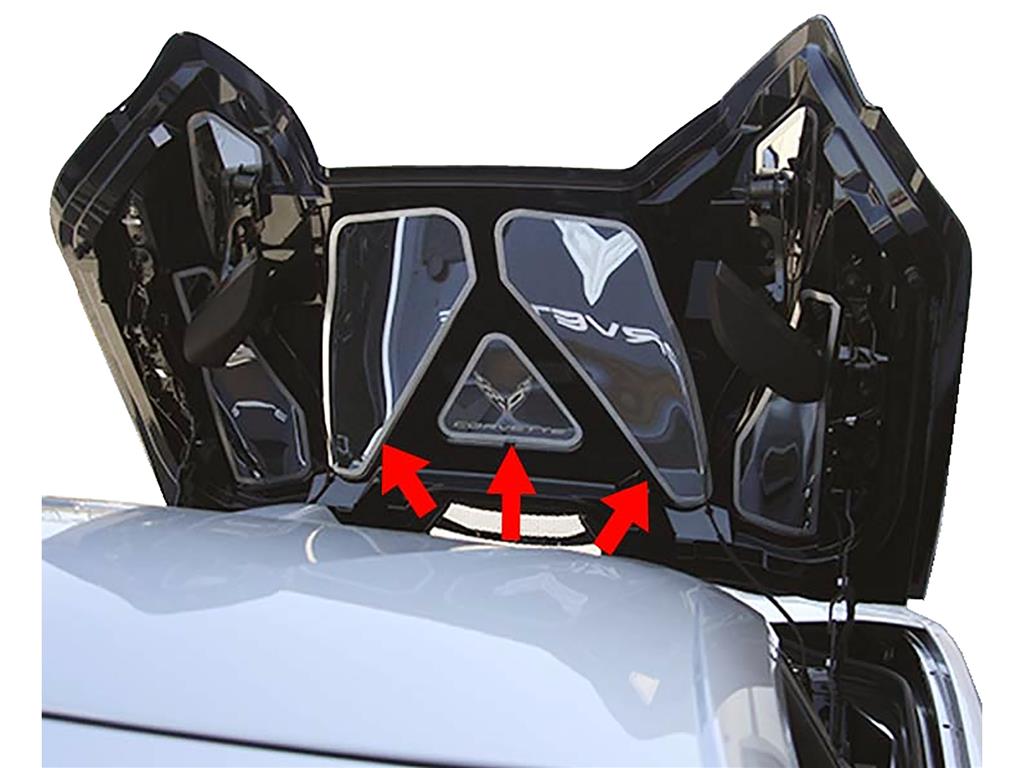 20-24 Conv Deck Lid 3pc Polished Stainless Insert w/Brushed Frame