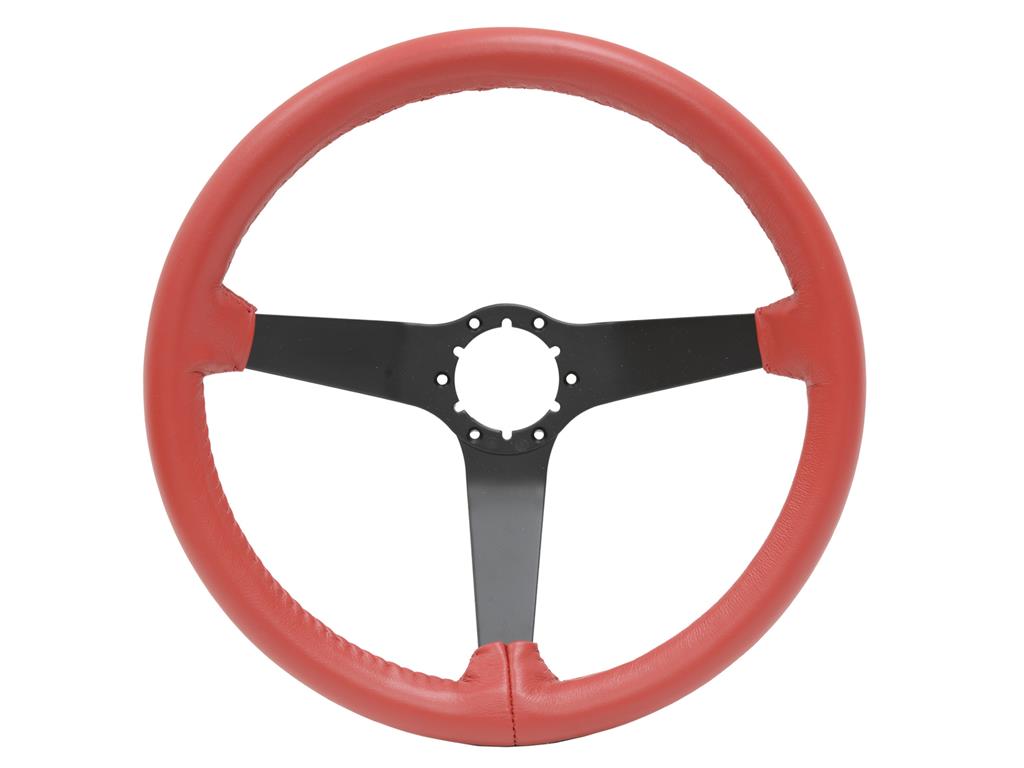 80-82 Steering Wheel Reproduction Leather Black Spoke *Specify Color*